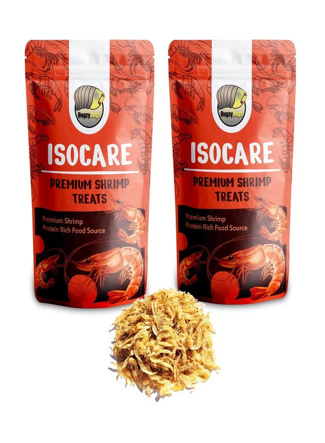 Bugzy Bugs Isocare Premium Dried Shrimp Treats Protein Rich Food Source for Isopods Insects Reptiles Feeders Invertebrates (Set of 2) - Image 1